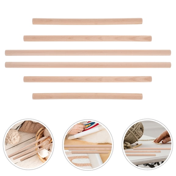 BESTYASH 6pcs Wood Weaving Loom Tools for Crafting with Natural Wood for Home Decor