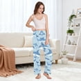 thumbnail image 5 of Dailycode Women's Pajama Pants Wide Leg Lounge Pj Bottoms With Pockets Dolphins in Sea, 5 of 7