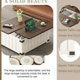 thumbnail image 4 of Lift Top Coffee Table, White Square With Spacious Storage, , Ports & Charging Station, For Living Areas Table And Storage Space, Station Ports, Home Office, 4 of 6