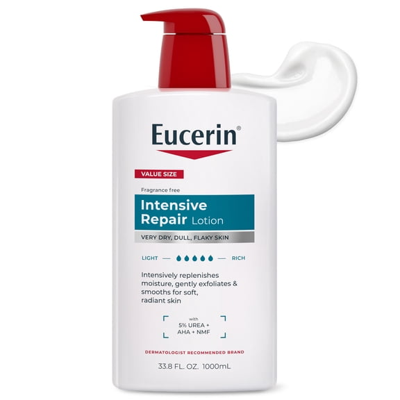 Eucerin Intensive Repair Body Lotion, Fragrance Free, 33.8 fl oz Bottle