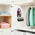 thumbnail image 6 of TSV Wall Mount Ironing Board Hanger, Electric Iron Holder, Ironing Board Storage Organizer Shelf With Removable Hooks, Black, 6 of 7