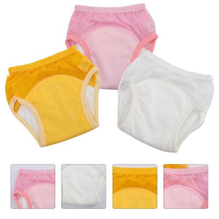 ifundom 3pcs Assorted Color Toddler Pants Baby Cotton Training Pants Washable