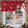 thumbnail image 5 of Christmas Valances for Windows, 54 x 18in, Red Hat Snowman Xmas Cardinal Bird House Red Modern Rod Pocket Kitchen Valance Curtain Light Filtering Window Treatments for Living Room Bedroom, 1 Panel, 5 of 7