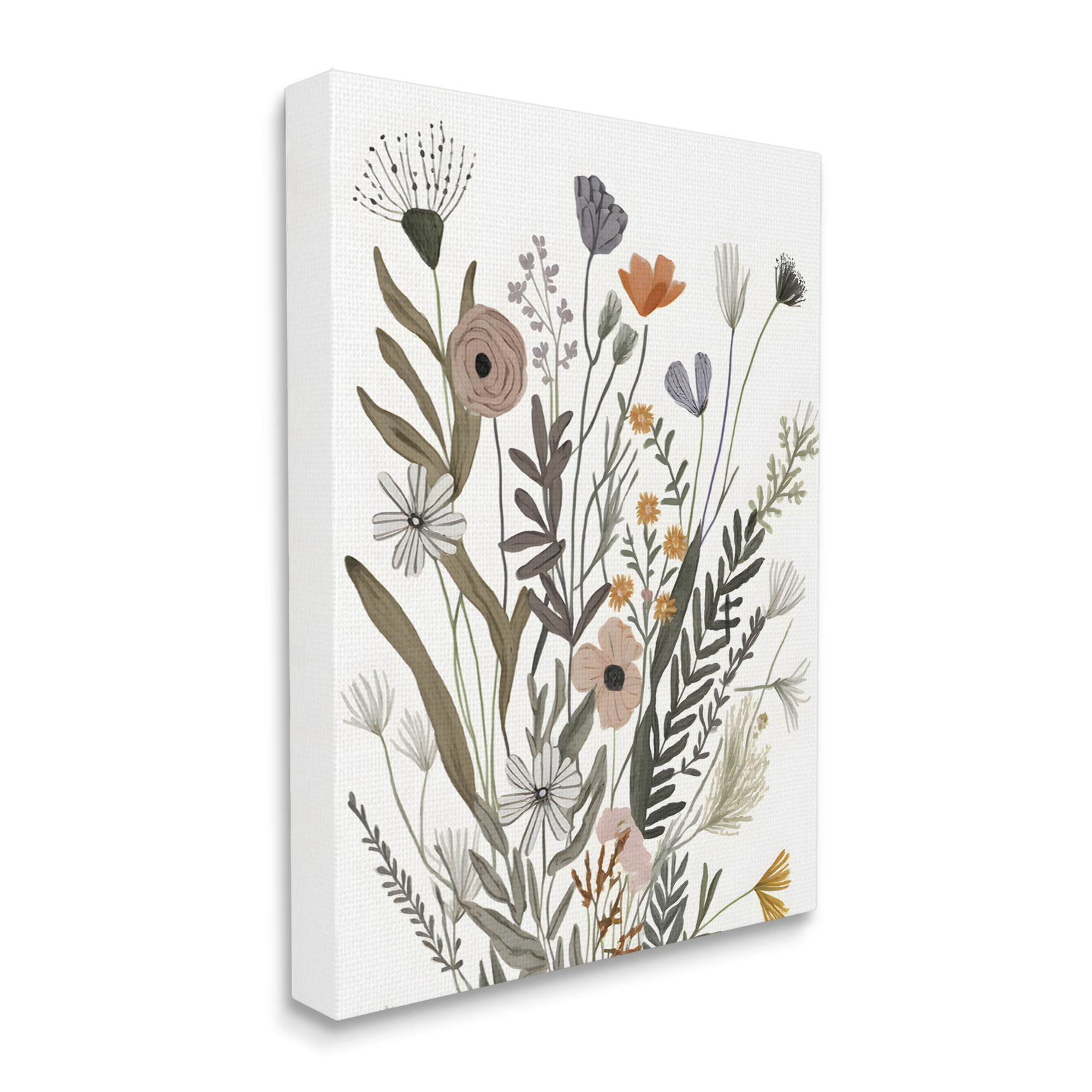 Stupell Industries Modern Herbal Leaves Botanical & Floral Painting Gallery Wrapped Canvas Art Print Wall Art, 16 x 20