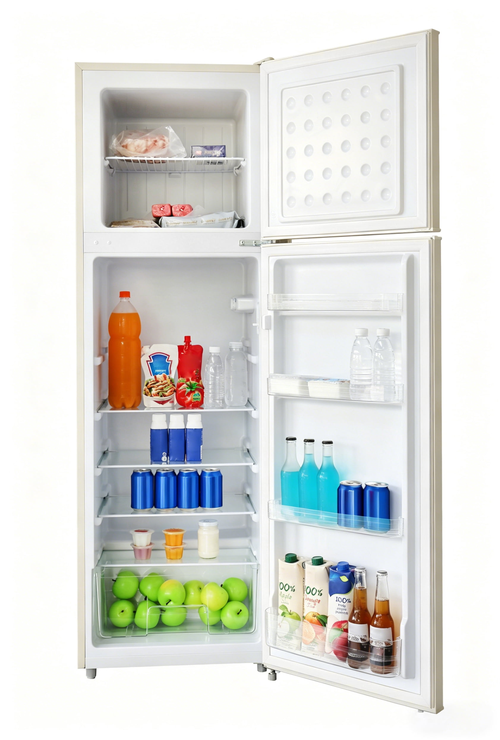 Frigidaire 10 Cu. Ft. Top Mount Retro Refrigerator, Apartment Size Compact Fridge, Cream