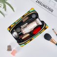 thumbnail image 3 of Sunflowers With Green Leaves Makeup Bag, Large Capacity Travel Cosmetic Bag for Women Girls- Travel Toiletry Bag Leather Portable Waterproof Makeup Case Organizer with Handle, 3 of 4