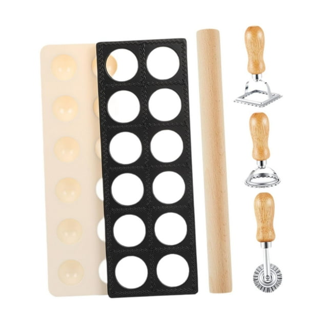 Prensa para hacer raviolis, sellos para pasta, herramienta para hacer pasta de regalo con bandeja y Negro