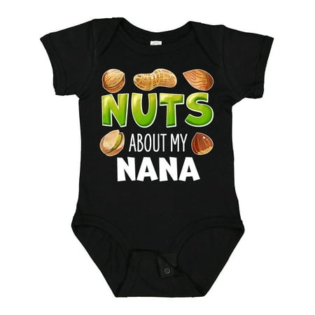 

Inktastic Nuts About My Nana Peanut Almond Pistachio Gift Baby Boy or Baby Girl Bodysuit