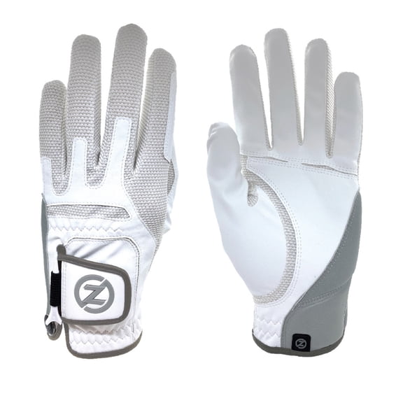 Zero Friction Men’s Compression Fit Theratec Golf Glove, Non Wrist Wrap, Left Hand, White