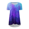 thumbnail image 3 of Fiudx Tops para Mujer Blusa de Manga Corta con Cuello Redondo y Estampado de Verano para Mujer, 3 of 4