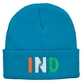 thumbnail image 5 of India IND Flag Embroidered Long Beanie - Aqua OSFM, 5 of 5