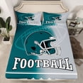 thumbnail image 2 of jejeloiu Football Sports Helmet Full Size Sheets,Rugby Ball Games Bed Sheets For Boy Men 4 Pieces, 2 of 7