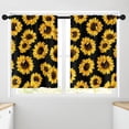 thumbnail image 4 of Summer Sunflower Floral Kitchen Curtains, Botanical Leaf Cute Short Window Curtains Set of 2, Window Treatment Tier Curtains for Kitchen Over Sink Bathroom Dining Room Decor (26x36 Inch), 4 of 6