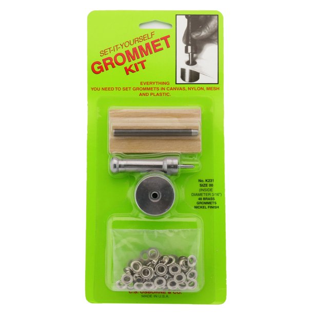 C.S. Osborne SetItYourself Grommet Kit K23100, 3/16" Hole, W/ Nickel