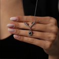 thumbnail image 1 of Collar de piedra esmeralda alada rosa shaofei plata de ley 925 43 cm, 1 of 1