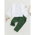 thumbnail image 2 of Bagilaanoe 2pcs Toddler Baby Boys Long Pants Set Long Sleeve Shirts Tops + Trousers 6M 12M 18M 24M 3T 4T Kids Casual Outfits, 2 of 9