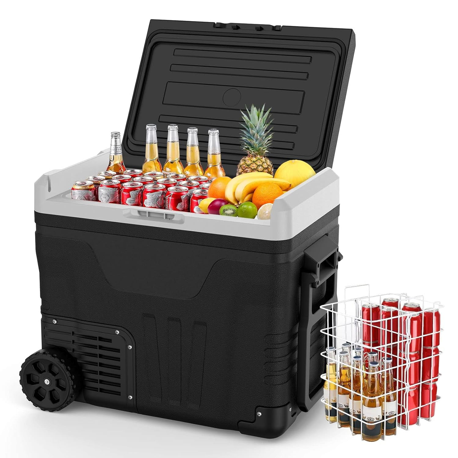 SIMZLIFE 12V Portable Refrigerator, 53QT Car Fridge Freezer