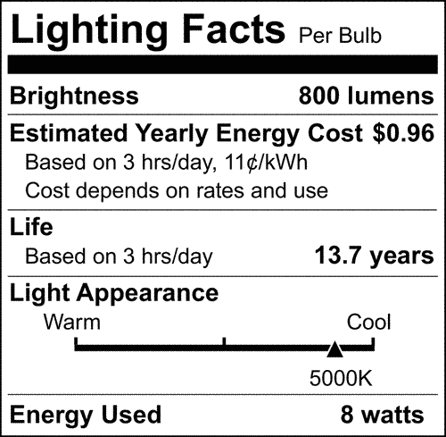 Satco S12527 LED T10 Light Bulbs 8W 120V 5000K 800 Lumen E26 Medium Base Dimmable (6 Pack)