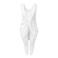 thumbnail image 3 of Gibobby pantalones de yoga Mono juvenil y de moda de color sólido de talla grande para mujer para ir a la oficina(Blanco， XXL), 3 of 4
