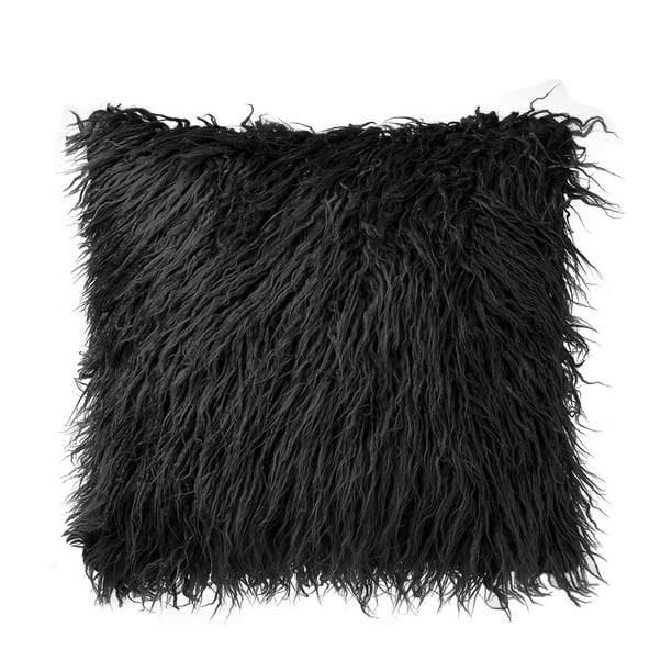 Shaggy Faux Fur Throw Pillow Cover, Soft Plush Square Cushion Cover