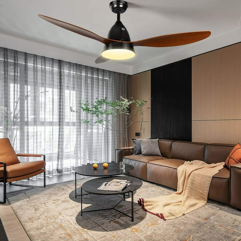 Clearance Sale Ceiling Fans 52 Ceiling Fan with LED Frosted Light and Remote Control Brushed Nickel Finish Blades for Living Room Kitchen Bedroom
