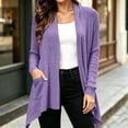 thumbnail image 6 of Frostluinai Womens Cardigan Sweaters Open Front Ribbed Knit Long Jackets Solid Lightweight Fall Handkerchief Hem Comfy Cardigans with Pocket S-2XL, 6 of 9