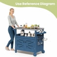 thumbnail image 6 of FUNDAZE HDPE Outdoor Grill Cart with Storage, Kitchen Island on Wheels, BBQ Prep Table with Stainless Steel Top, Movable Serving Counter for Garden, Poolside, Backyard, Navy Blue, 6 of 8