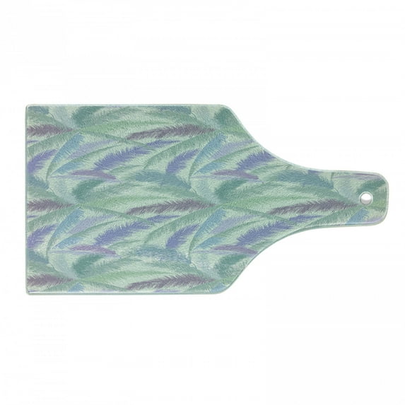 Hawaii Cutting Board, Abstract Floral Arrangement the Arecaceae Foliage Leaves Flowering Tropic Plants, Tempered Glass Cutting and Serving Board, Wine Bottle Shape, Multicolor, by Ambesonne