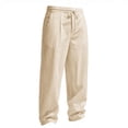 thumbnail image 6 of Blmnix Palazzo Pants for Men Baggy Low Rise Beach Pants Travel Pants Pants Yellow Straight-Leg Long Men's Casual Pants,L, 6 of 8