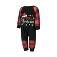 thumbnail image 4 of Family Matching Christmas Pajamas, Romper/Letter Print Long Sleeve Tops and Plaid Pants Sleepwear Loungewear Set, 4 of 10