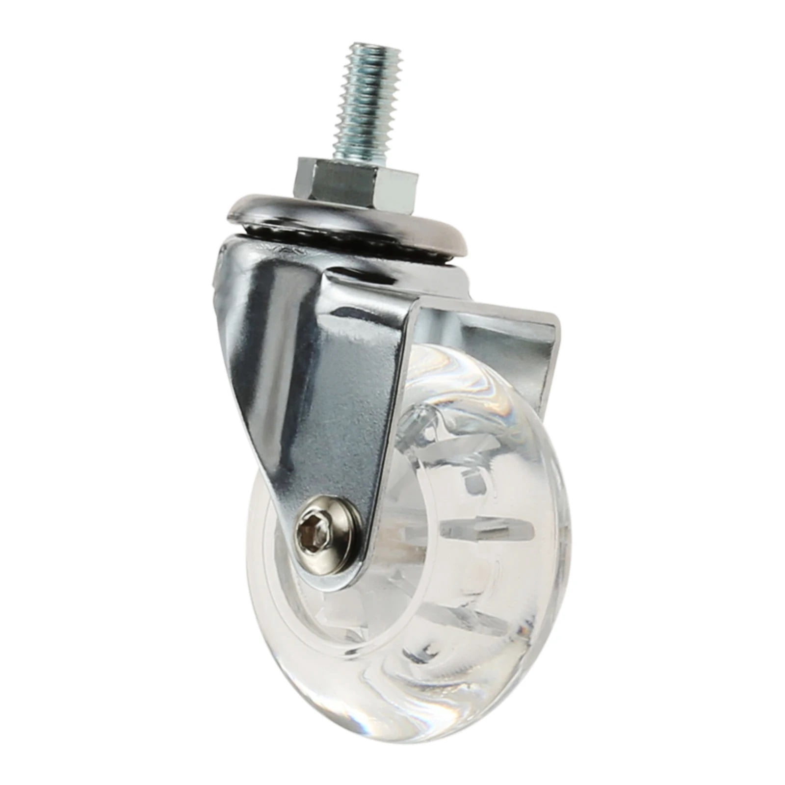 4Pcs 2 Inch M8x15mm Screw Threaded Stem Casters Office Chair Caster Wheel Clear Swivel Casters With Brake For Sofa Chair Cabinet ,Reliable