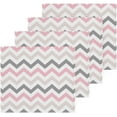 thumbnail image 6 of Coolnut 6 PCS Pink Gray Chevron Washcloths, 12 X 12 Inches Cotton Wash Cloths, Highly Absorbent and Soft Face Towels for Bathroom,Gym,Hotel and Spa, 6 of 6