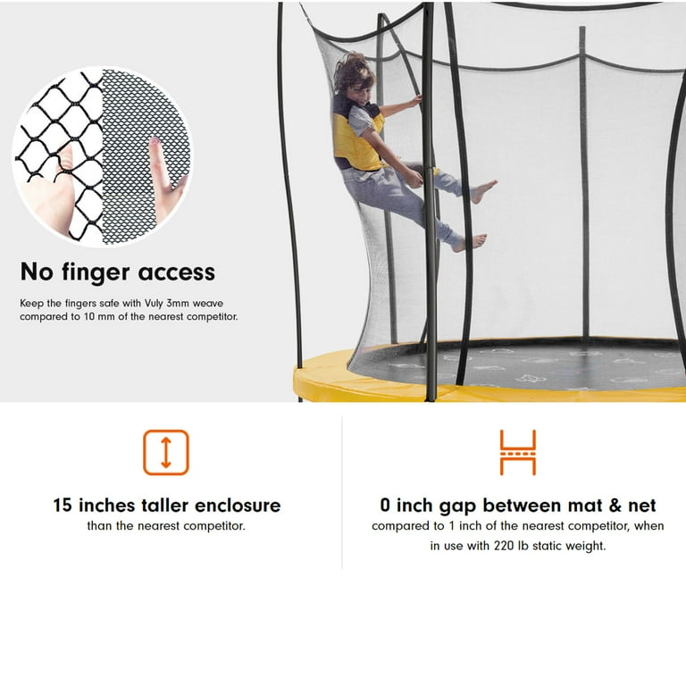 Vuly Lift 2 10ft Trampoline, Safety Net, Durable Frame Vuly Lift 2 10ft Trampoline, Safety Net, Durable Frame