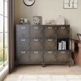 thumbnail image 2 of MIIIKO Metal Storage Locker, Industrial Storage Cabinet with Doors and Shelves, Stylish and Sturdy 6 Compartment with Lockable Doors, for Home Office, Club and Bar, 2 of 4