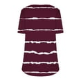 thumbnail image 4 of Tittly T Shirts for Women Spring Tops for Women Plus Size Womens Blouses Casual Tunic Tops For Women Loose Fit Short Sleeve Women's Trendy Gradient Tshirts Graphic Tees Tshirts Shirts Wine L, 4 of 5