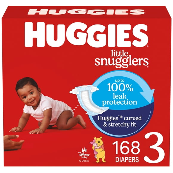 Pañales HUGGIES Little Snugglers, tamaño 3 (7-13 kg), 168 unidades