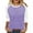 Light Violet, variant on Quarter Sleeve Tops for Women, Comdrip Women's 3/4 Shoulder Sleeve Color Blocked T Shirt Top Women's Tops 3/4 Sleeve Black L