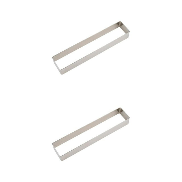 Youkk Anti Rust Cake Mold Durable And Long-lasting Stainless Steel Cookie Rectangle Shapes Stainless Steel Long square large size 2Set