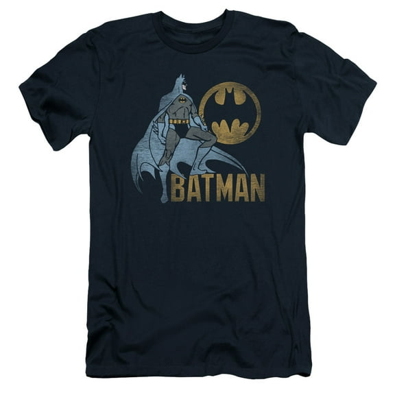 Batman Knight Watch S/S Adult 30/1 T-Shirt Navy