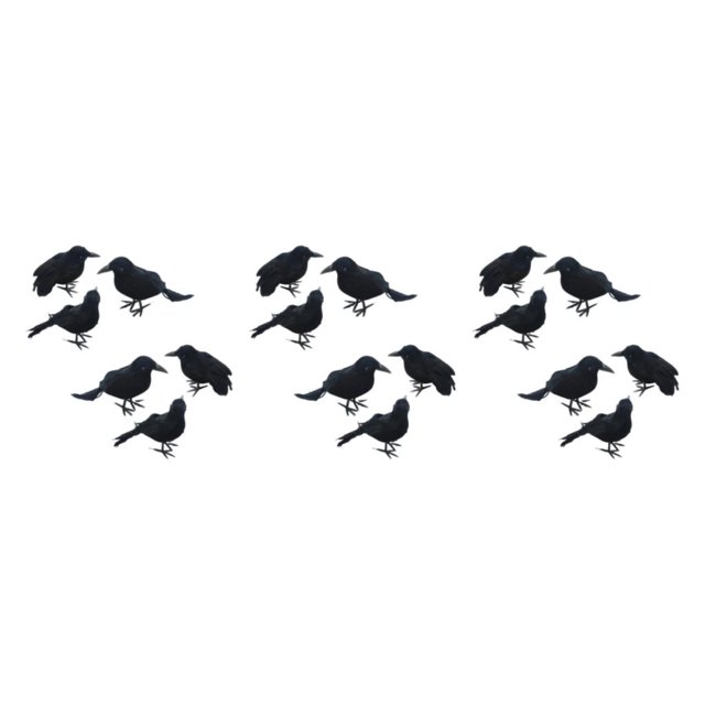 Shengyu Halloween Party Decoration - Clear Texture And Festive Ambiance Simulation Crow Six piece set 3Set