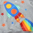 thumbnail image 5 of Spazoro Toddler Boys Sweatshirts, Casual Long Sleeve Rocket Print Round Neck Tops for Child Kids Boys Gray Size 2T, 5 of 6