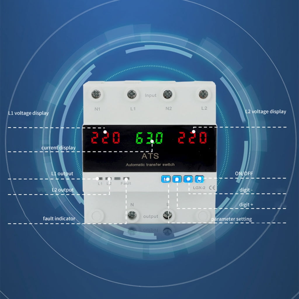 Zeiwohndc Double Power Automatic Transfer Switches 63A 220V Over Under Voltage Defense