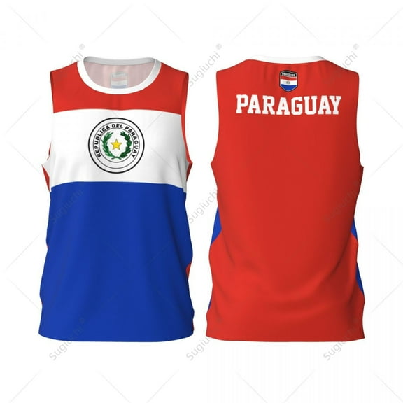 Paraguay Flag Men Basketball Sports Jersey Running Fitness Multifunction Sleeveless tshirt Exclusive Custom Name Nunber