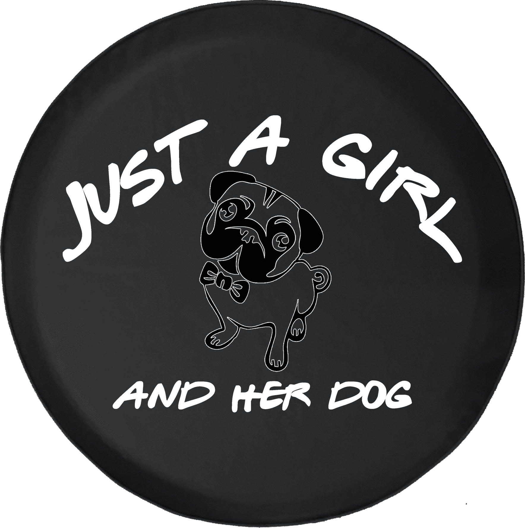a girl her dog and her jeep tire cover