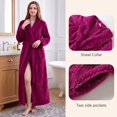 thumbnail image 3 of AMITOFO Fleece Robe for Women Soft Warm Long Plush Bathrobe Slim Elastic Waist Sleepwear Housecoats, 3 of 8