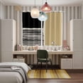thumbnail image 4 of Beige Kitchen Curtains Window Panels, Modern Abstract Art Farmhouse Striped Insulated Window Treatment Curtain, Grommet Curtains for Bedroom/Living Room/Bathroom, 2 Piece 52"Wx84"L, 4 of 8