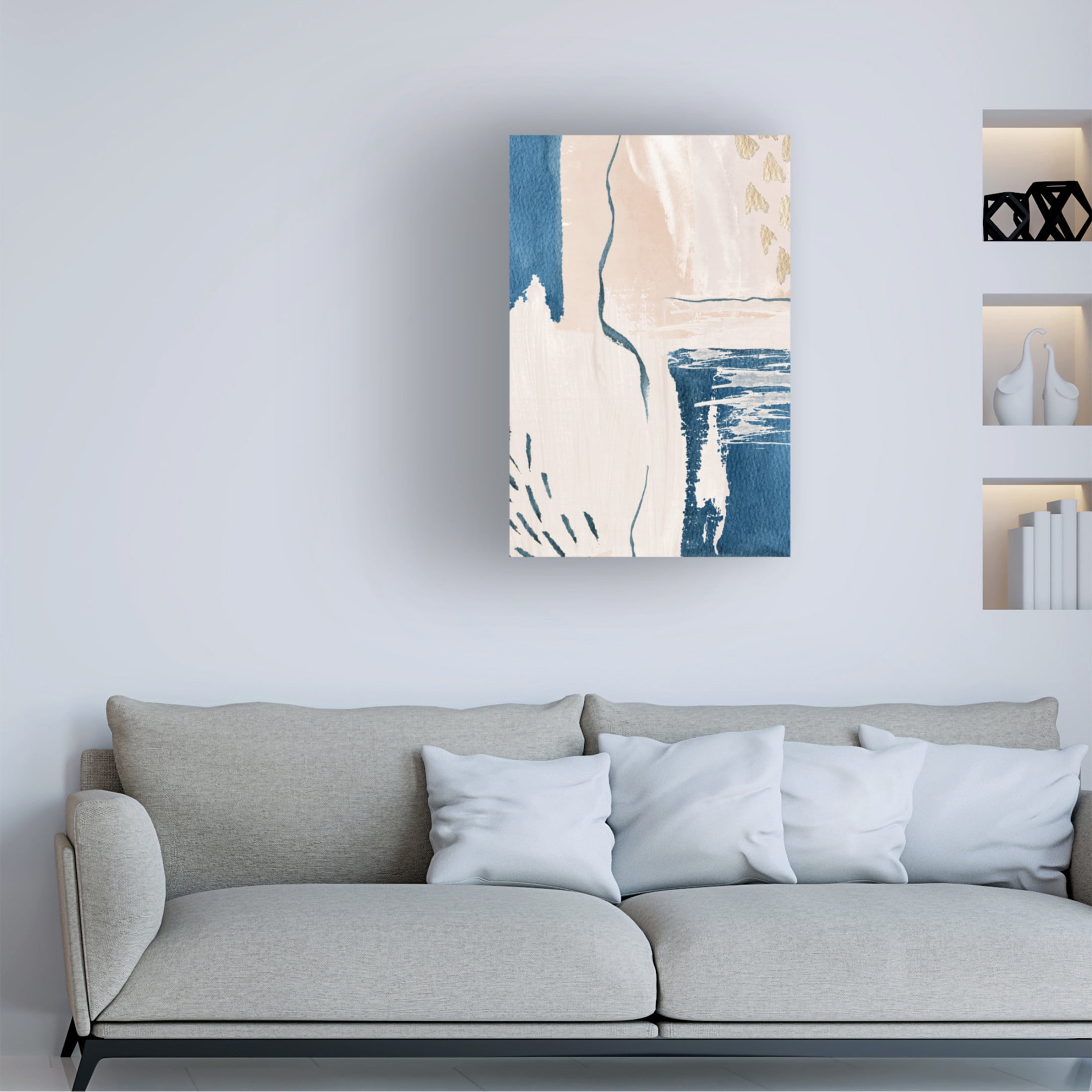 Trademark Fine Art Sally Ann Moss Calm Blues 2 Canvas Wall Art