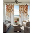 thumbnail image 4 of Blackout Curtains for Bedroom, Orange Eucalyptus Leaves Room Darkening Window Drapes for Living Room, Spring Floral Summer Botanical Thermal Insulated Grommet Curtains, 42x63 inch, 2 Panels, 4 of 9