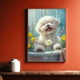 thumbnail image 5 of Funny Bathroom Wall Art CuteBichon Frise Dog Canvas Print Dog Bathtub Picture Humor Animal Artwork Painting for Restroom Bathroom, Sister Birthday Gifts, Christmas Gifts, 5 of 6