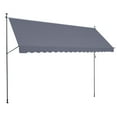 thumbnail image 2 of KFFKFF 178 x 47" Retractable Patio Awning, Manual Crank Handle Sunshade Shelter, Outdoor Canopy for Deck, Adjustable Height Ranging 86 to 122 in, Suitable for Patio/Balcony/Yard, Dark Gray, 2 of 9